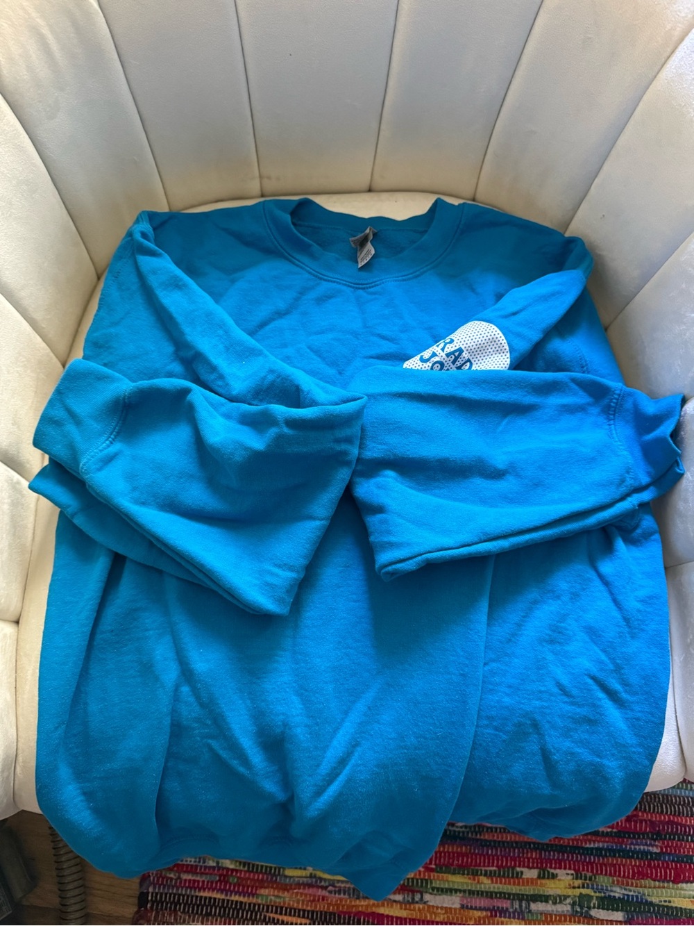 Men's Blue Crewneck Sweatshirt - Casual Everyday Wear